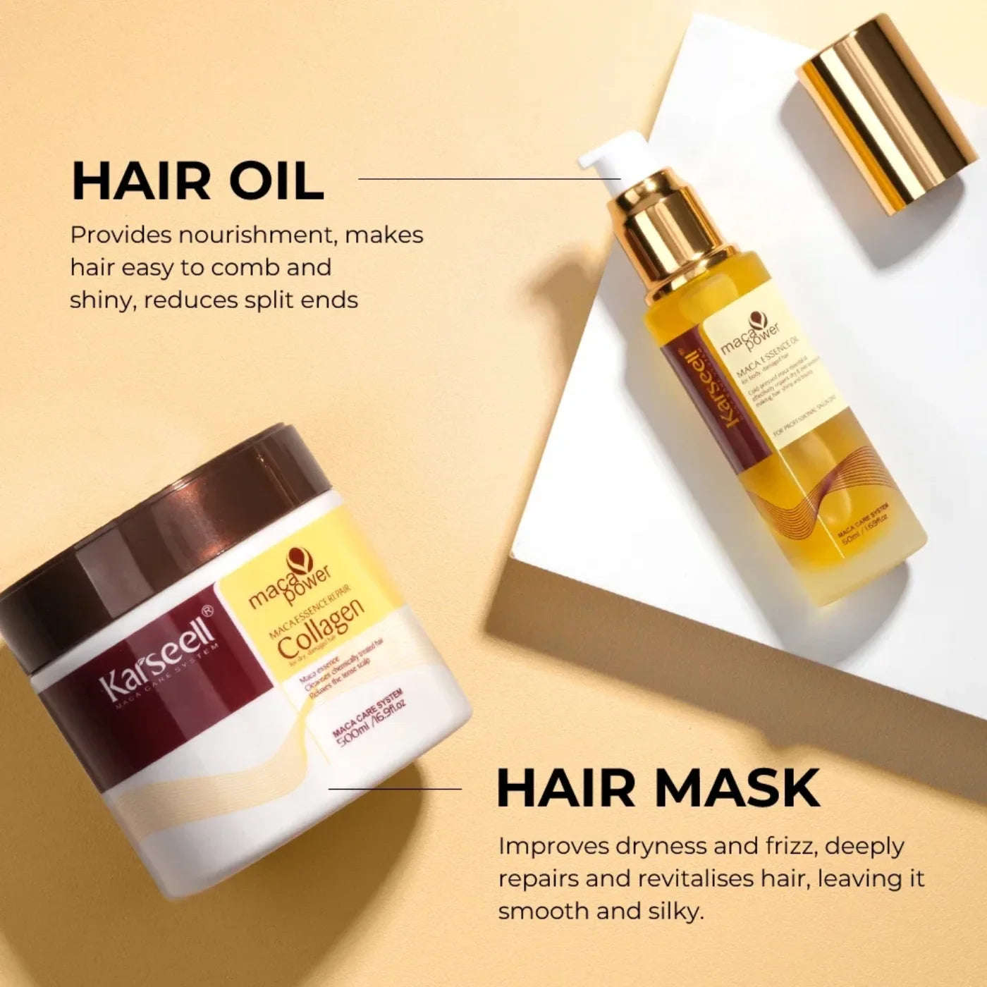 Rituel Maca & Collagène – Masque 500 ml + Huile 50 ml