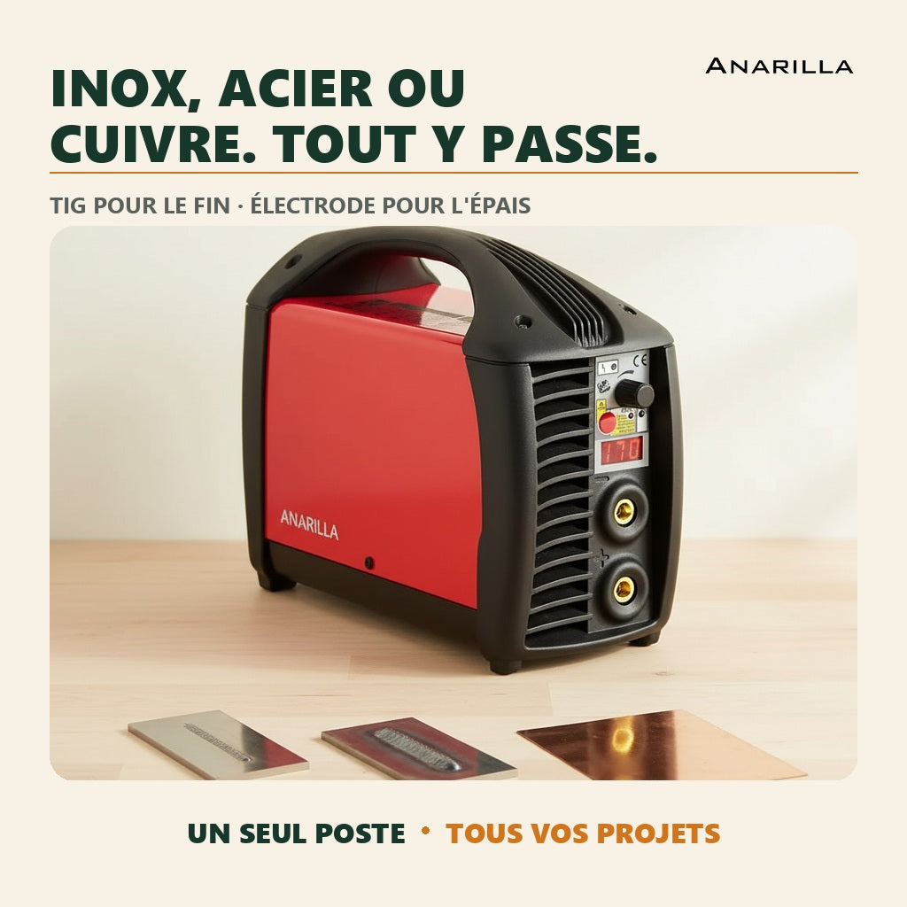 ArcPro™ — Inox, acier ou cuivre. Tout y passe.