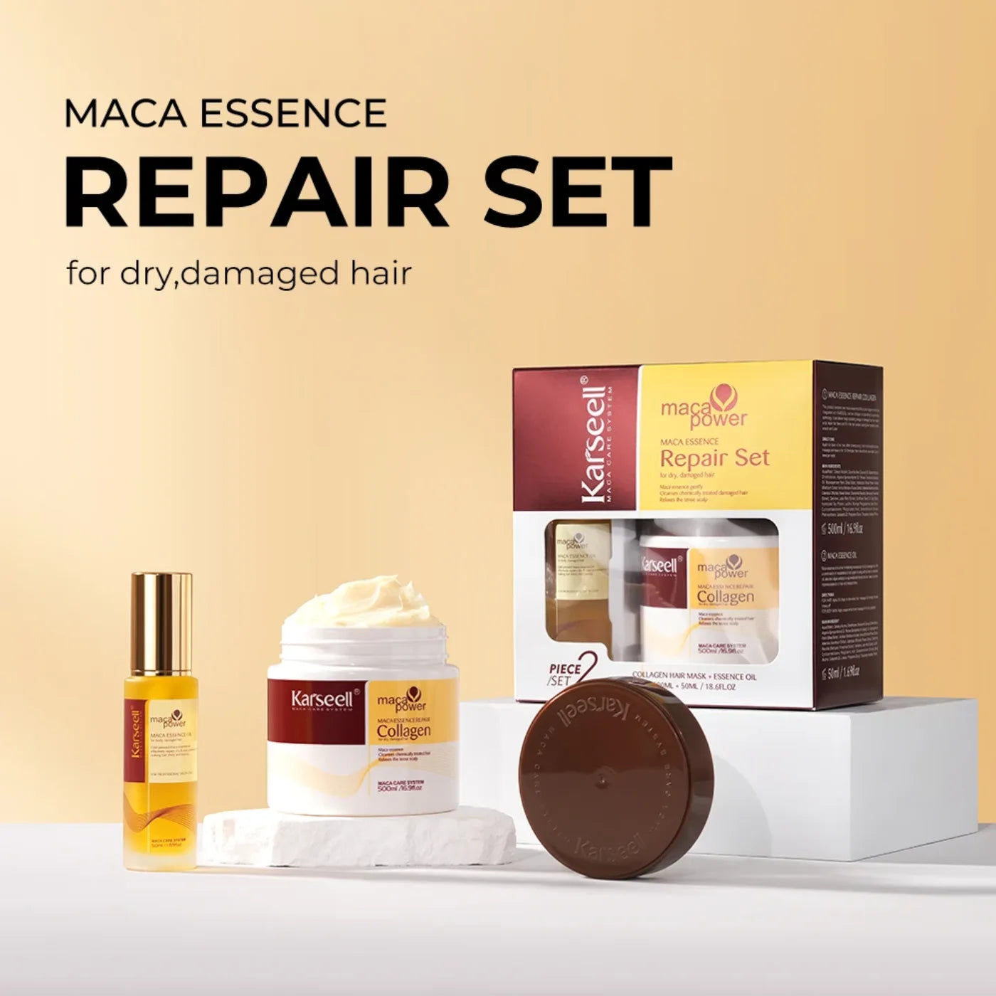 Rituel Maca & Collagène – Masque 500 ml + Huile 50 ml