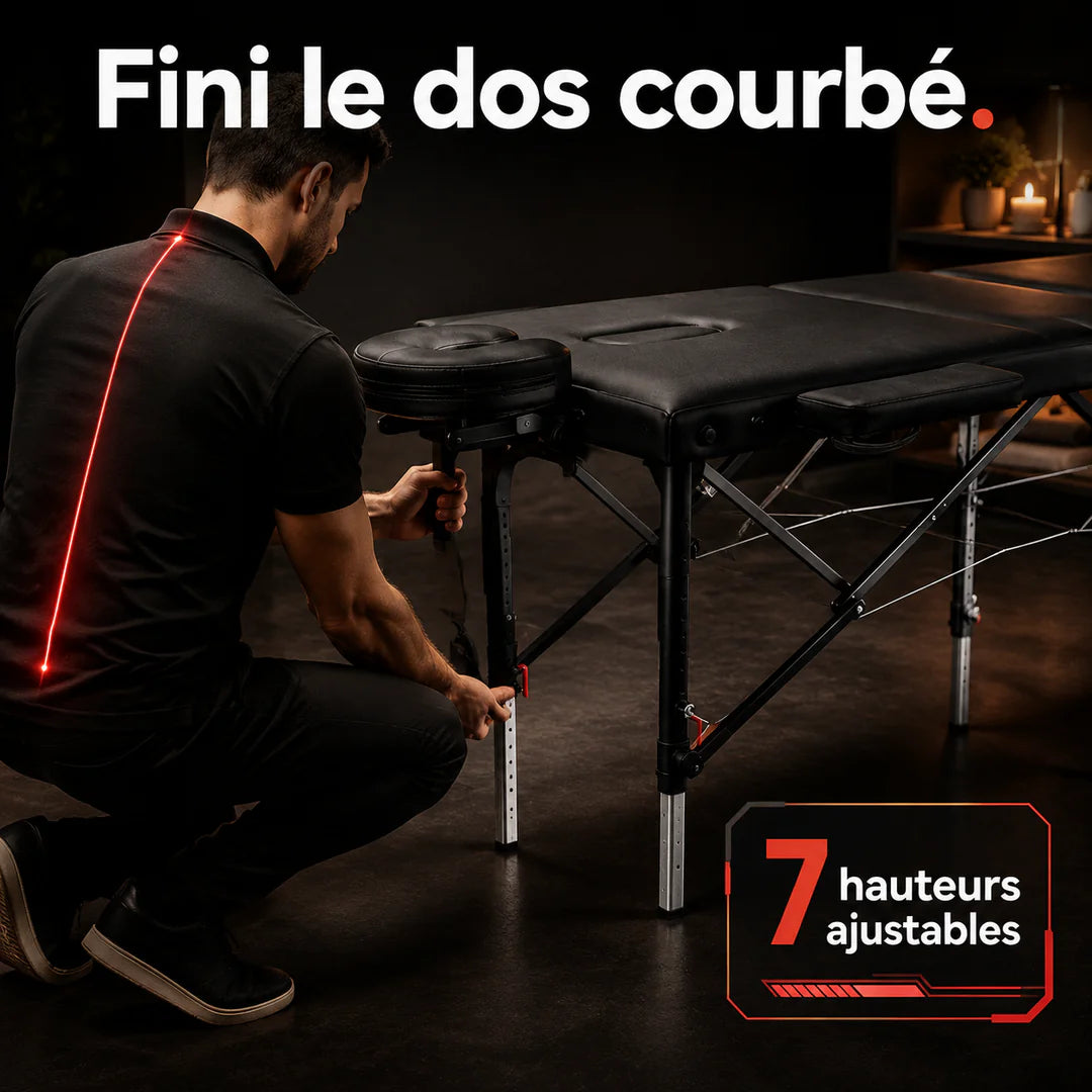 Table de massage pliante réglable 185 × 70 cm