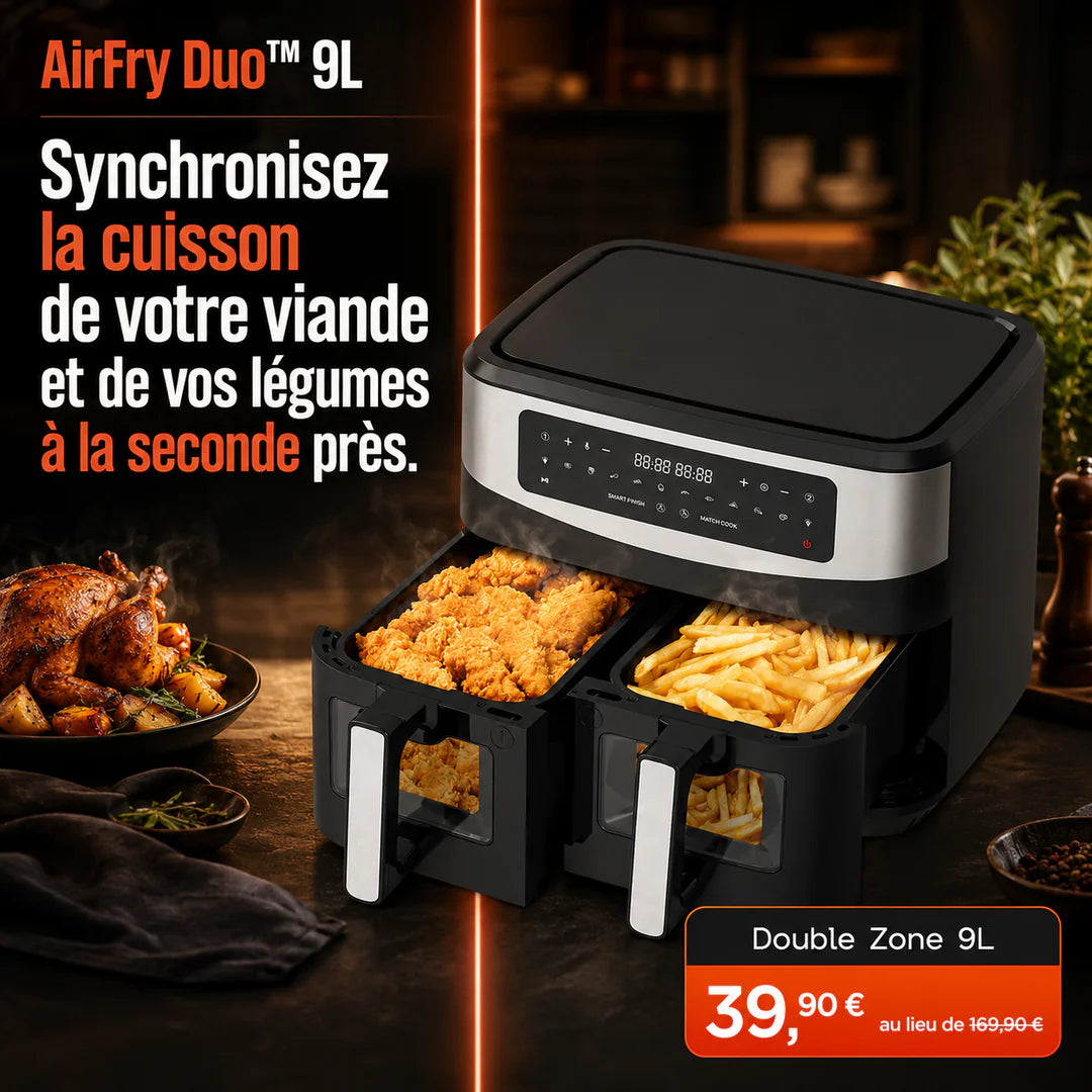 AirFry Duo™ – Air fryer double tiroir 9 L