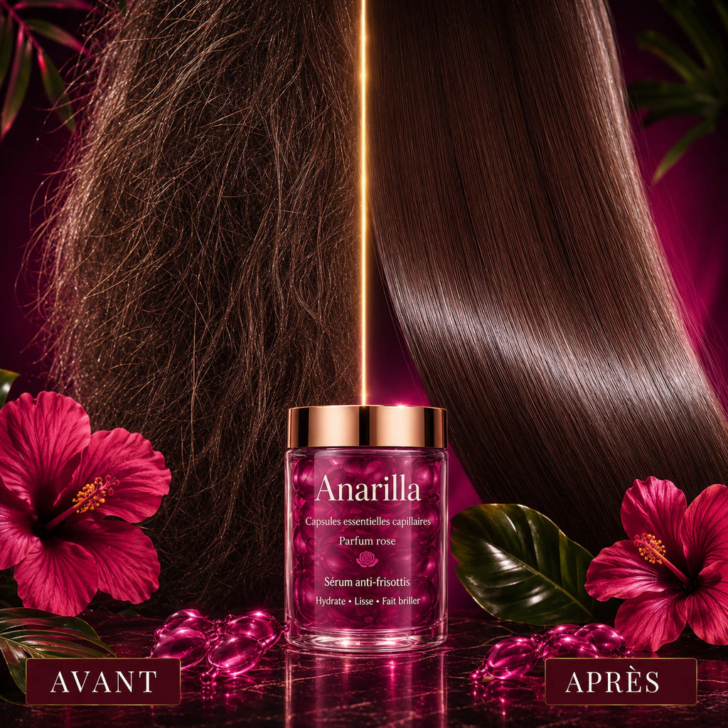 Sérum anti-frisottis en capsules à l’essence de rose