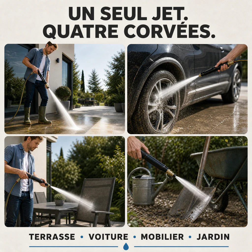 Utilisations HydroJet terrasse voiture mobilier et jardin